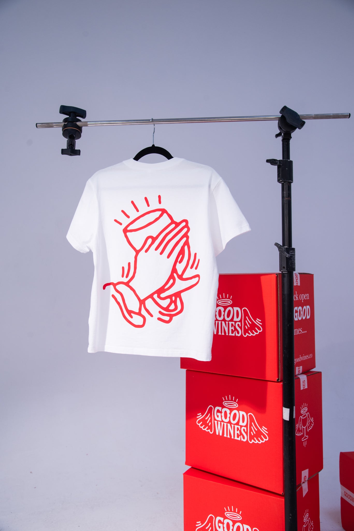 Prayer Hands Good Wines T-Shirt